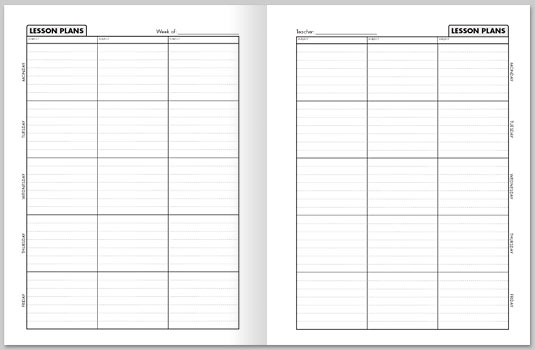 lesson plan book template printable