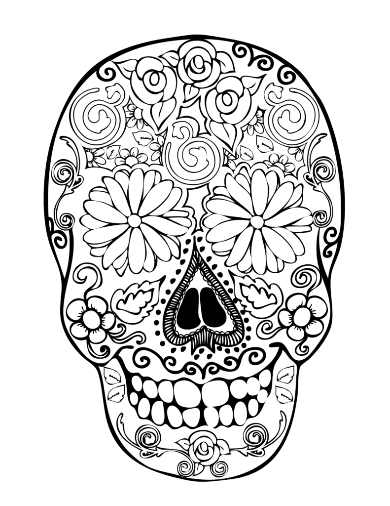 Skull+Mandala+Coloring+Pages Máscaras calaveras de azúcar mexicanas | JUGARYCOLOREAR