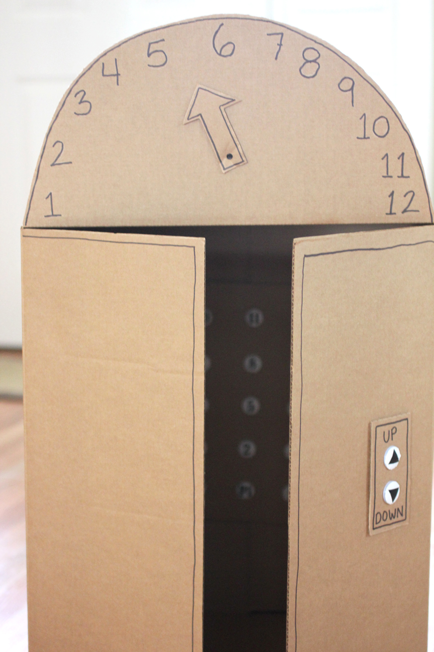 Cardboard Box Elevator with Push Buttons Repeat Crafter Me