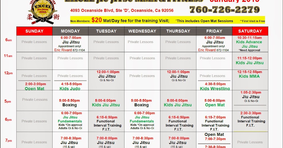 Excel Jiu Jitsu MMA & Fitness Oceanside Martial Arts training for everyone