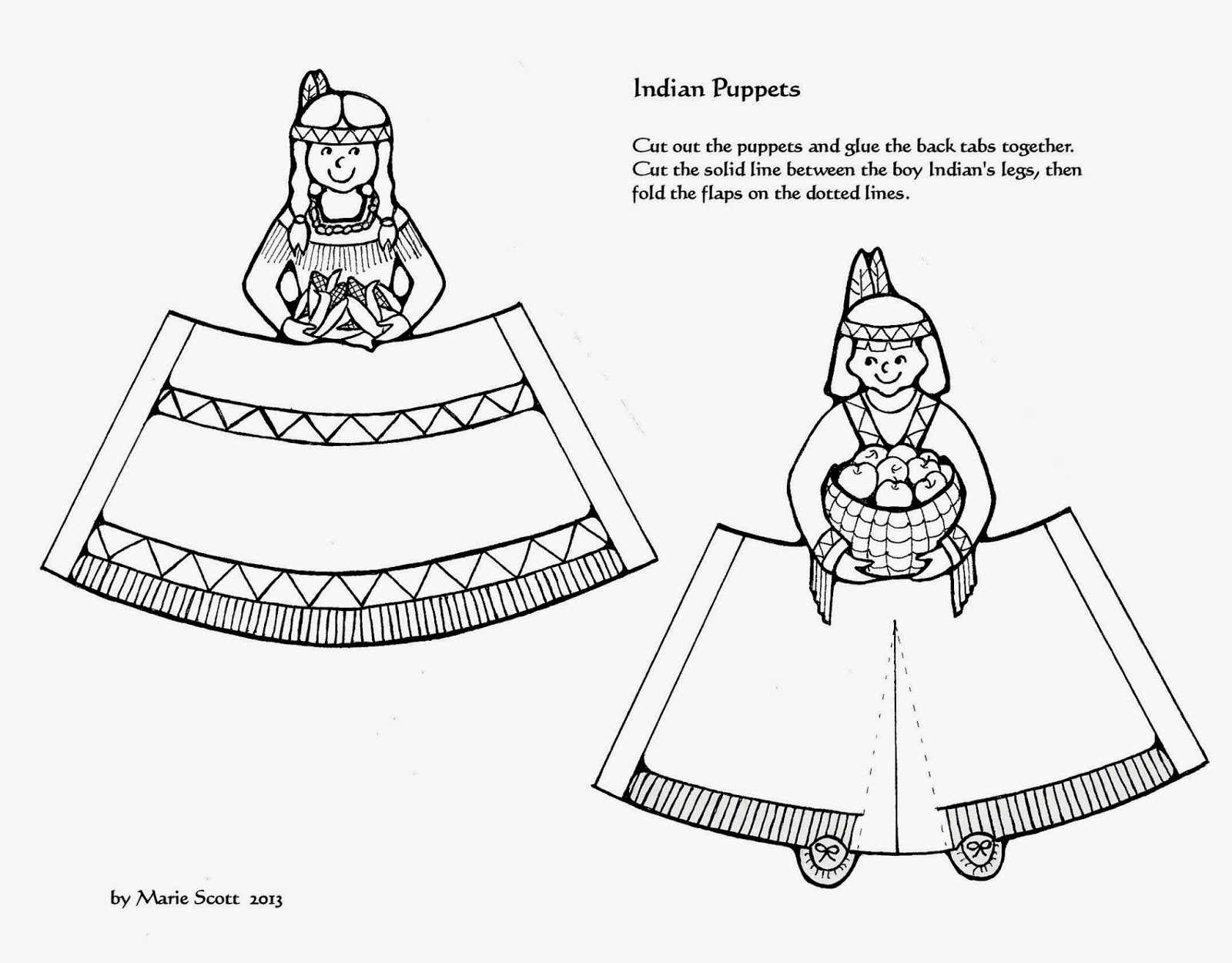 Serendipity Hollow: Pilgrim and Indian paper dolls