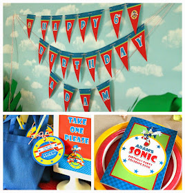 sonic the hedgehog party favors, sonic the hedgehog bag fillers, sonic the hedgehog party banner