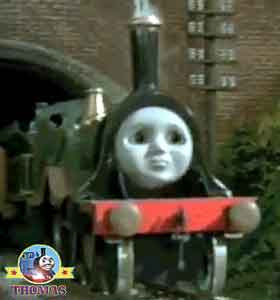 Emily the tank engine whistled hello Thomas the train and friends Royal Edward and Percy the train
