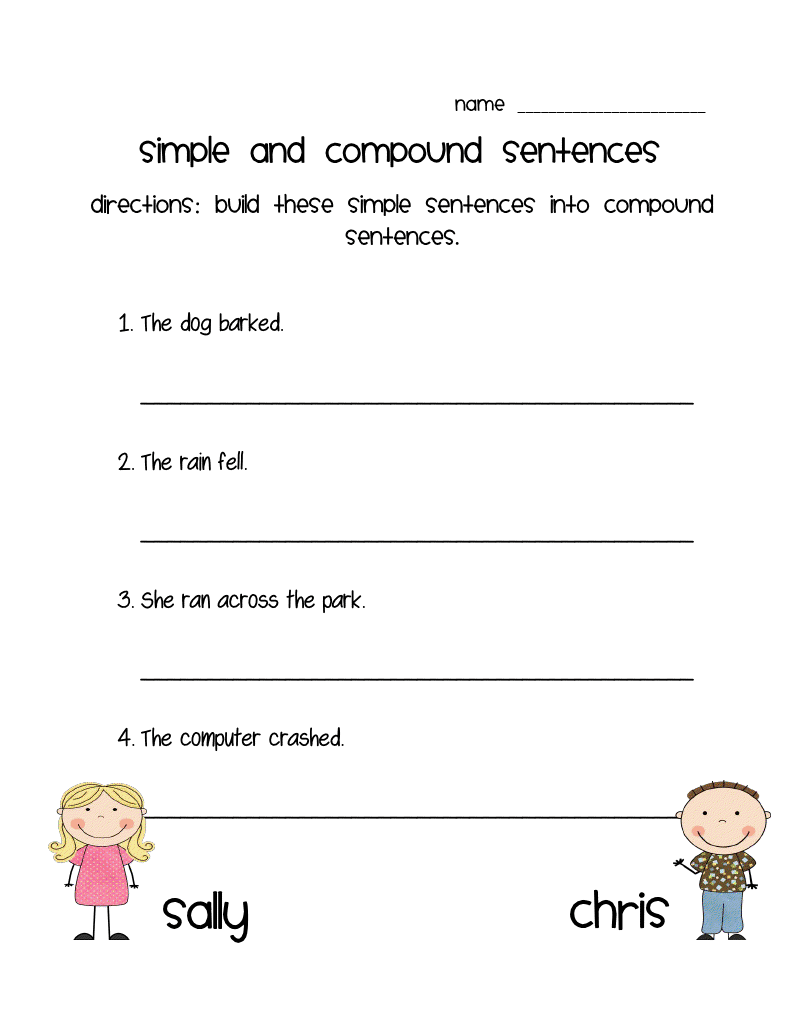 Buggy For Second Grade Simple And Compound Sentences