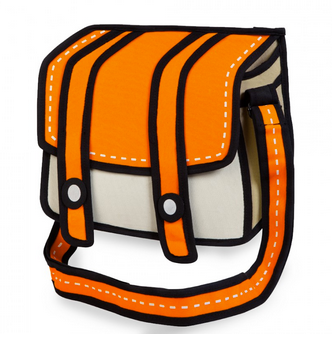 Orange Cartoon Handbag JumpFromPaper 2D Fashion