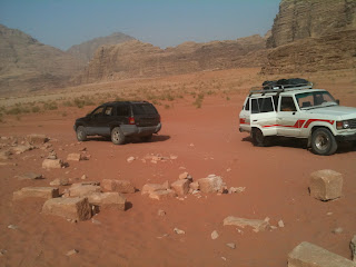 cars parked in the desert