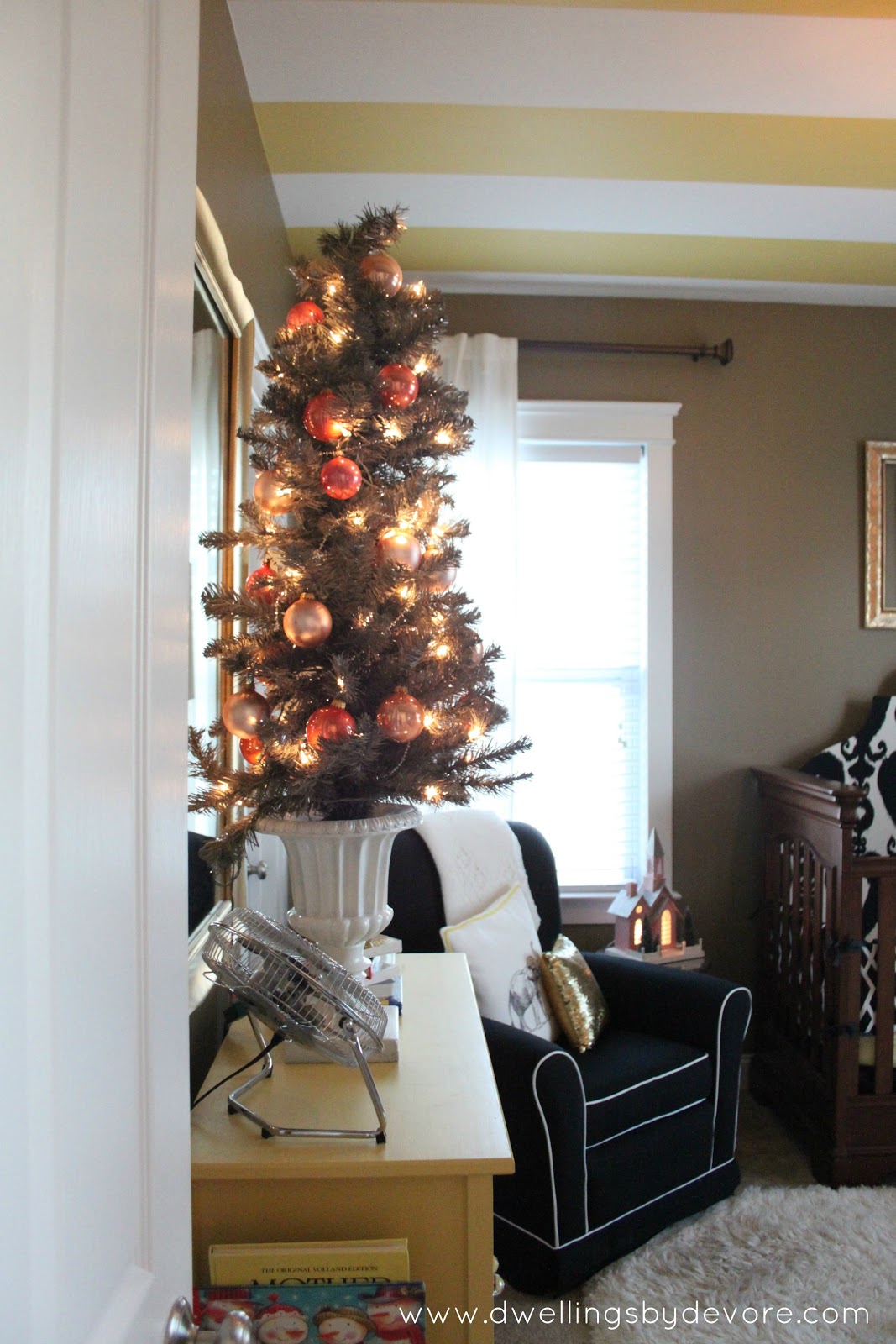 Dwellings By DeVore Pink and Gray baby girl Christmas tree