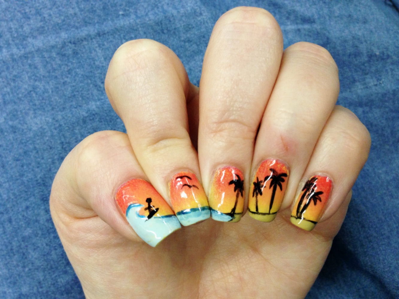 mexico vacation nail art