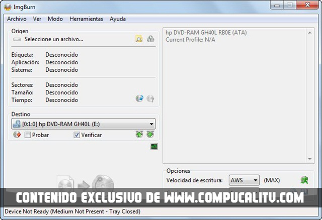 ImgBurn 2.5 Español Quemar Juegos Xbox 360