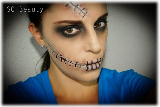 Maquillaje Halloween Gótico Cosido Gothic Stitched makeup Silvia Quiros