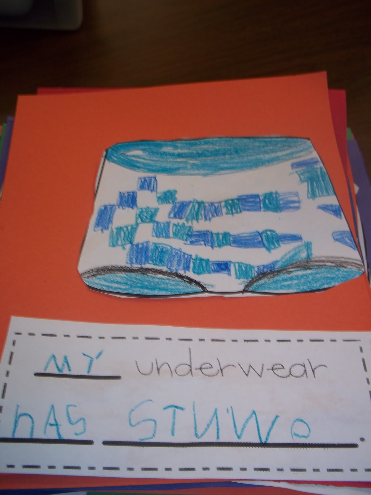 Mrs. Wood's Kindergarten Class Big Underwear Day!