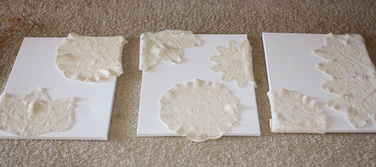 Deliliah Designs DIY Decor = Canvas + Doily + Spray Paint