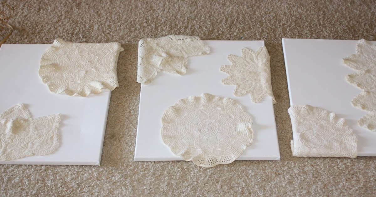 Deliliah Designs DIY Decor = Canvas + Doily + Spray Paint