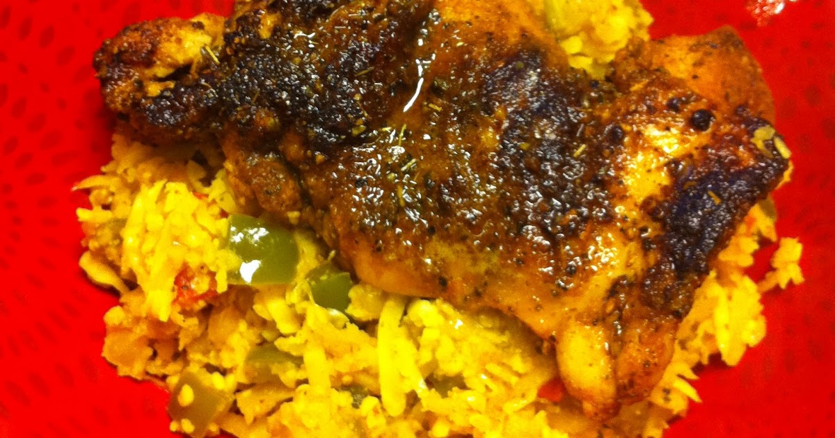 Satisfying Eats Adobo Chicken with Seasoned Yellow "Rice"