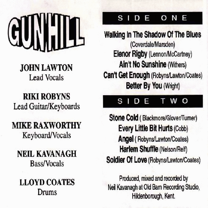 GUNHILL (John Lawton) - One Over The Eight (1995) restored audio inside cover