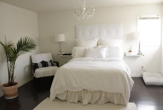 Bedroom Chandeliers in White Bedroom Interior