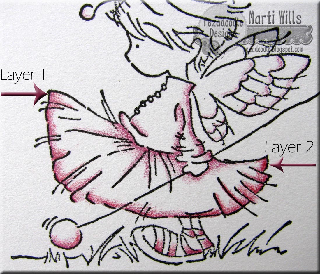 PezADoodle Designs tutorial colored pencil layering