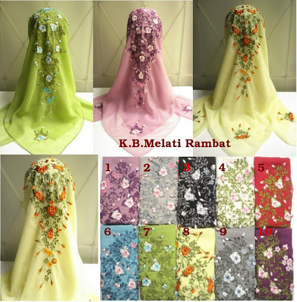 PRE-ORDER : TUDUNG SULAM MELATI RAMBAT - RM 55 each