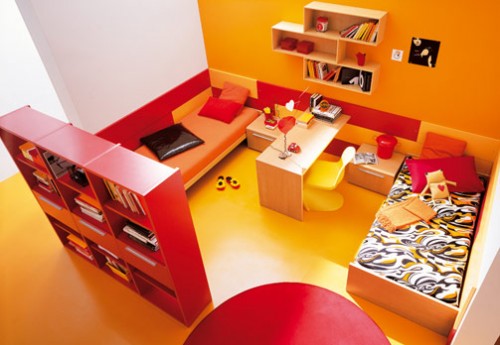 Habitaciones con estilo: dormitorios para adolescentes color naranja