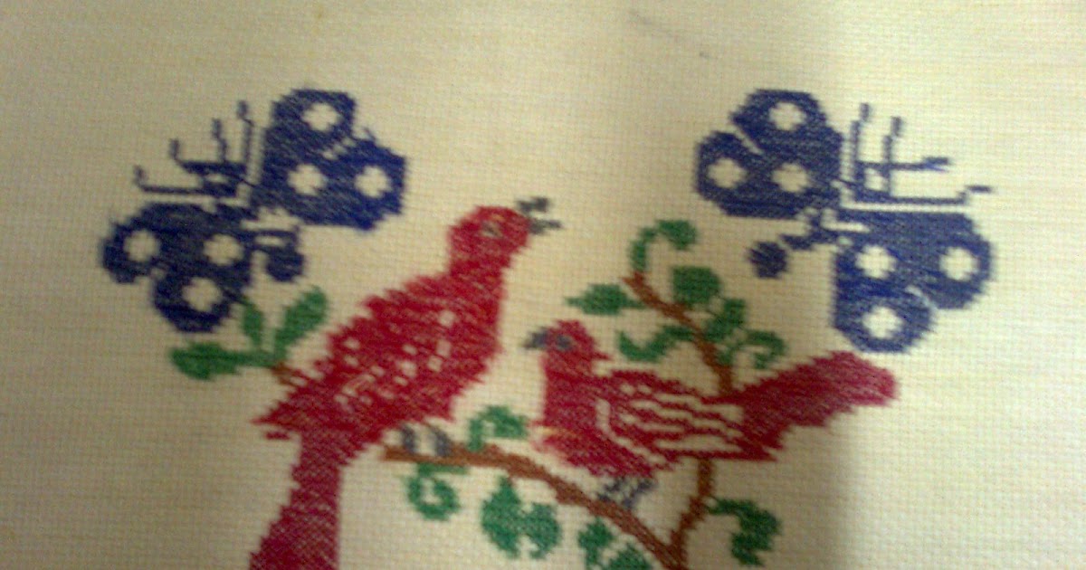 Cross Stitch Parrots,butterflies