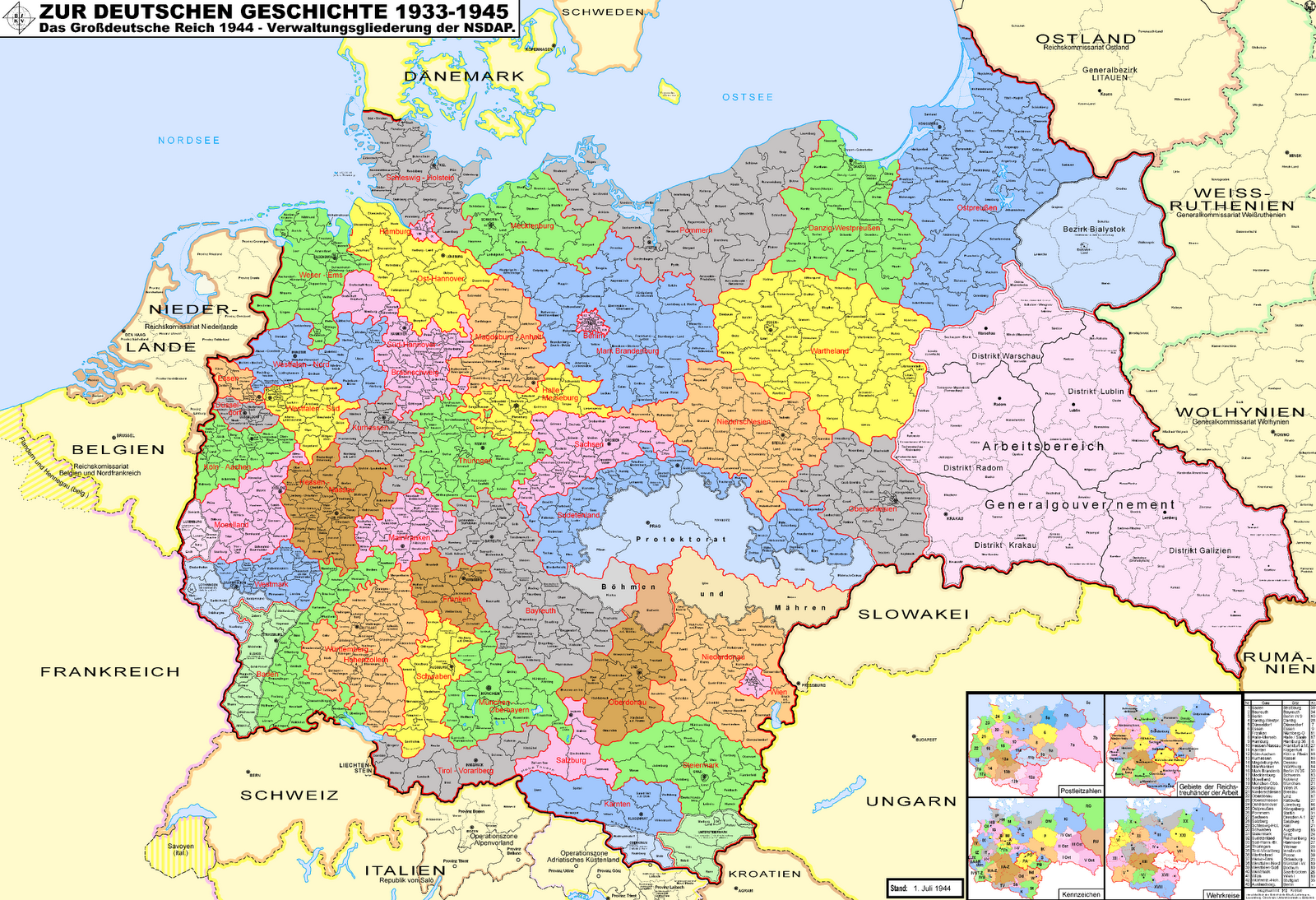 1944 Verwaltungskarte Des Deutschen Reichs Historische Landkarten