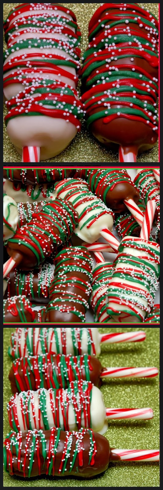 CHOCOLATE DIPPED MARSHMALLOWS ON CANDY CANES Hugs and Cookies XOXO