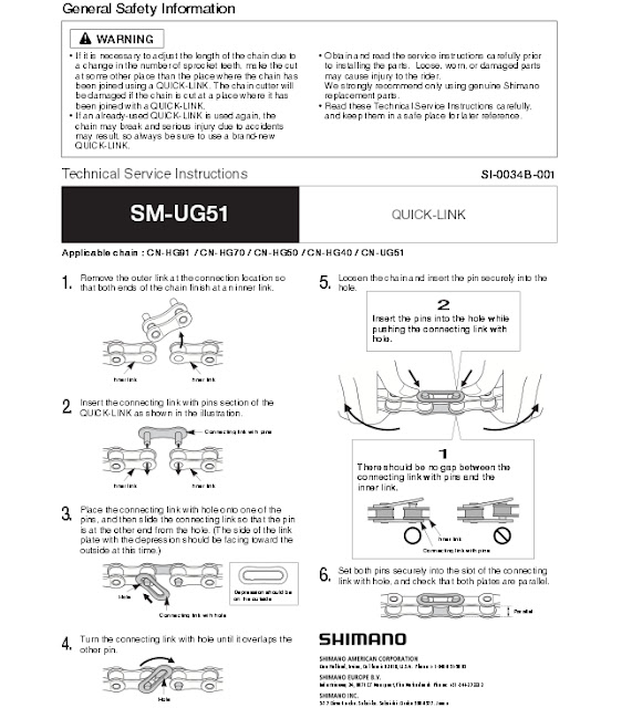 installing shimano quick link