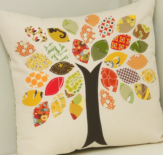 tree applique pillow tutorial