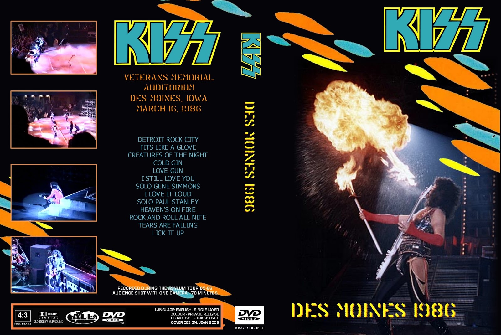 BANCA DO ROCK Rock Concert DVD 2375 DVD KISS 1986 BOOTLEG