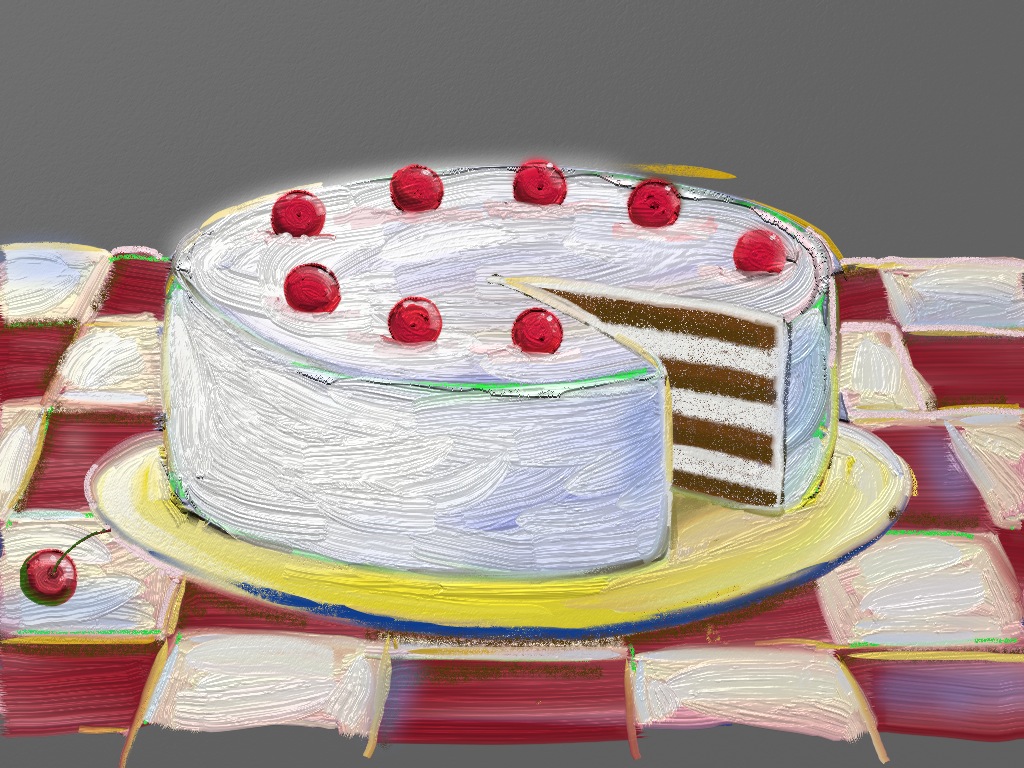 drawing (on) the world a painting of a cake...