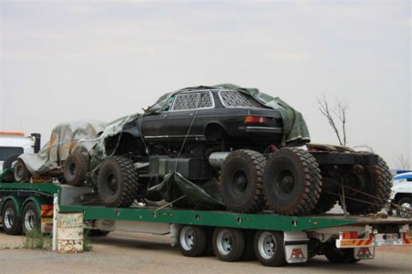 6 Wheeled Monster Off-Road Mercedes Mutant Vehicle in New Mad Max 4 Movie