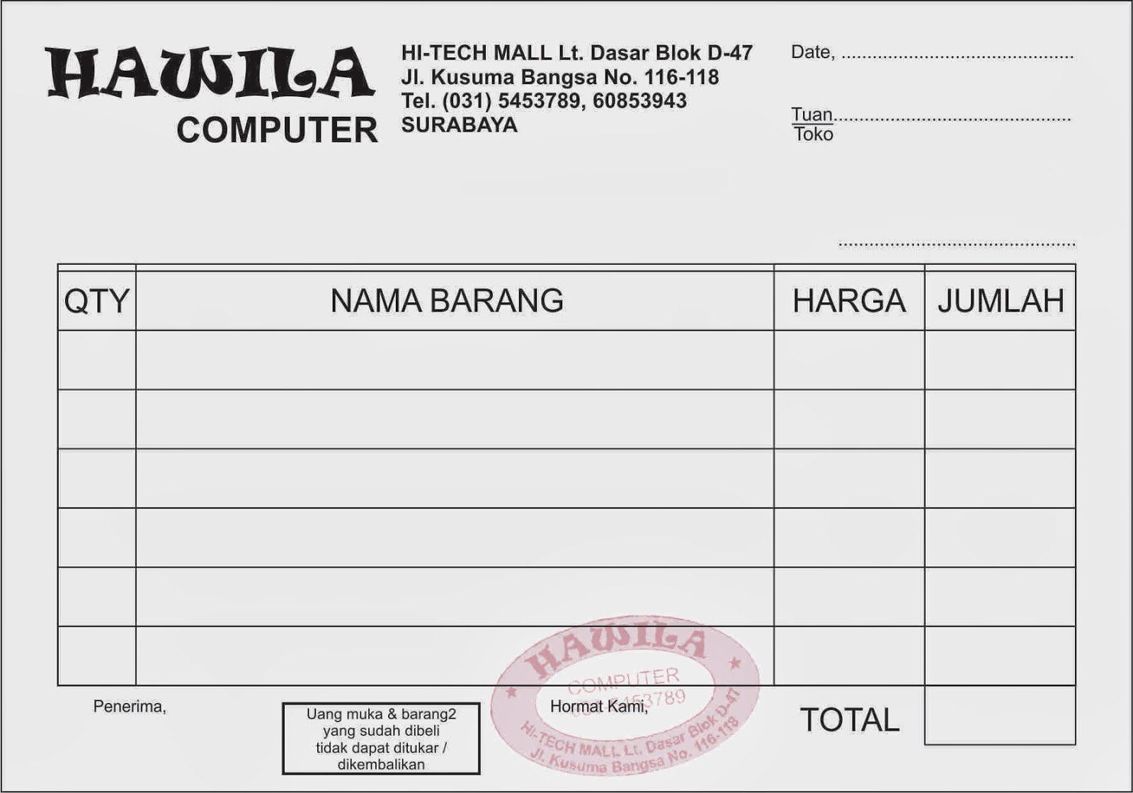 Contoh Kwitansi cdr | BERBAGI KARYA