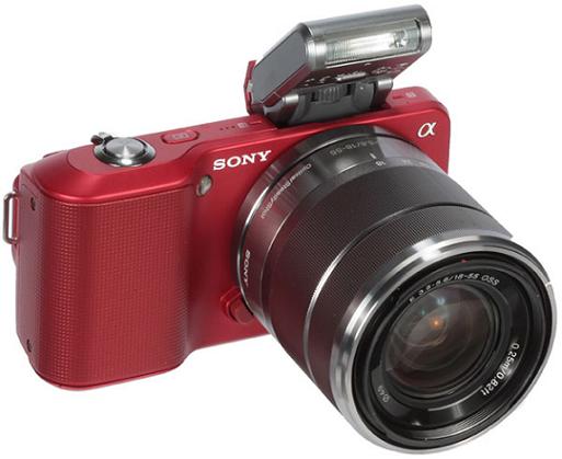 sony nex-3 red with flash discontinued