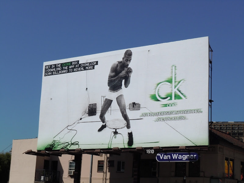 CK One male boxer model billboard