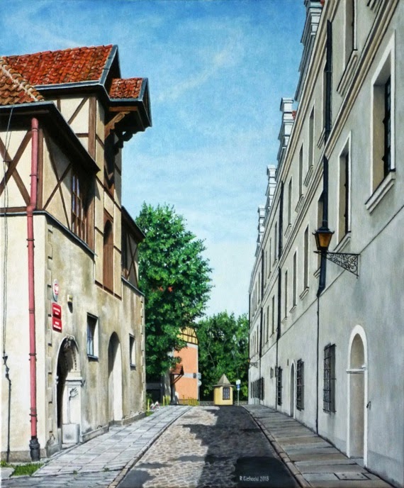 Ulica Rycerska w Szczecinie , olej , 60 x 50
