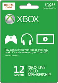 Xbox 360 12 Month Live Gold Card Xbox 360 12 Month Live Gold Card