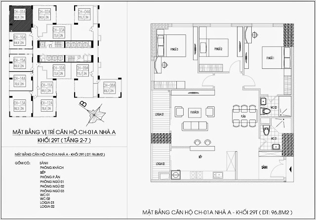 Mặt bằng căn hộ tòa A - 29 tầng, chung cư Imperia Garden Mặt bằng căn hộ tòa A - 29 tầng, chung cư Imperia Garden