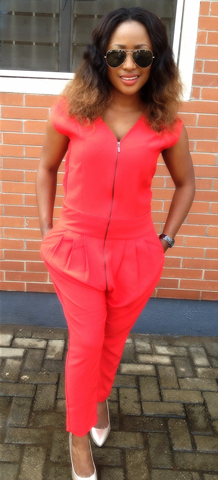 shoes to wear with red jumpsuit