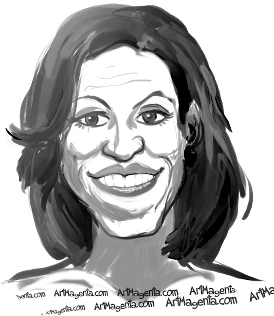 Michelle Obama Michelle Obama caricature cartoon. Portrait drawing by caricaturist Artmagenta