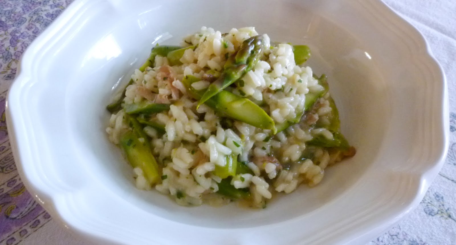 For Love of the Table Asparagus Risotto with Prosciutto & Lemon