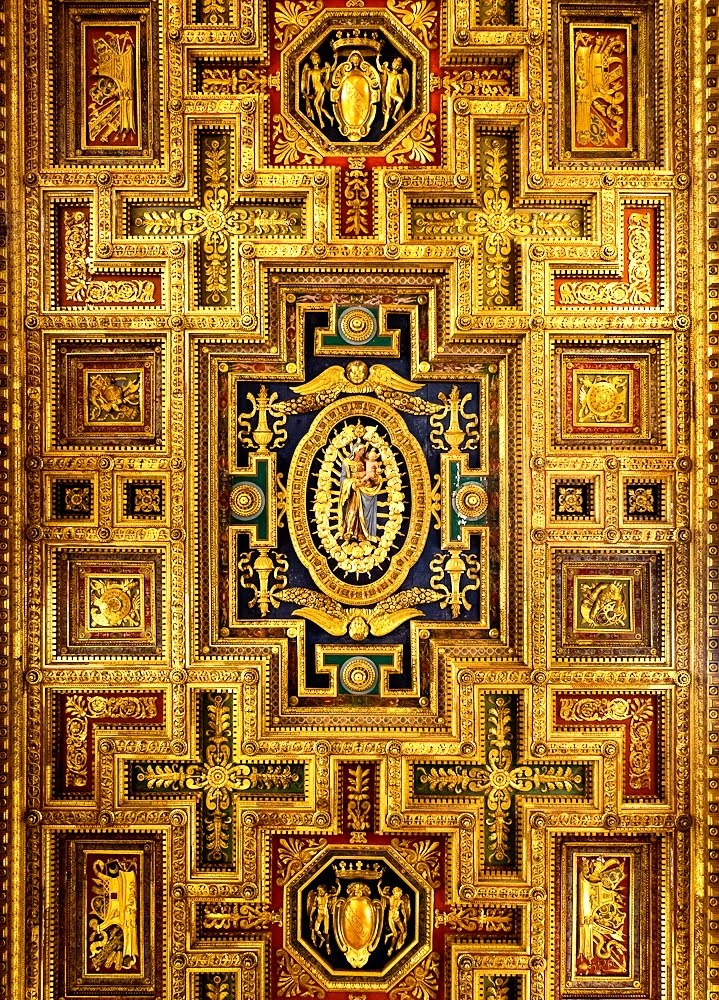 Ceiling of Santa Maria in Aracoeli, Rome, Italy.