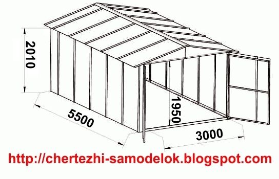 Гараж из профлиста чертежи