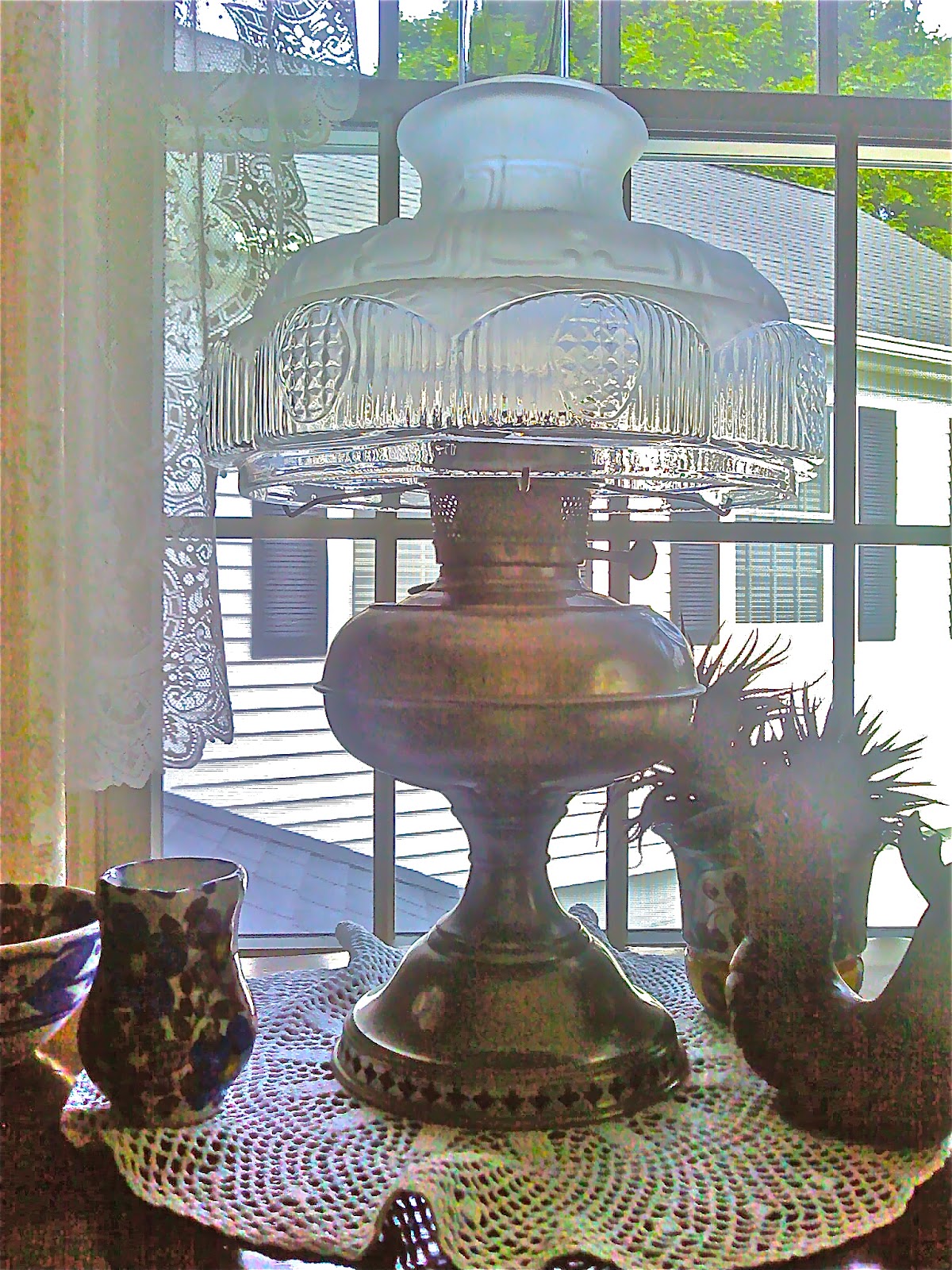 Antique Treasures Rayo Hurricane Oil Lamp