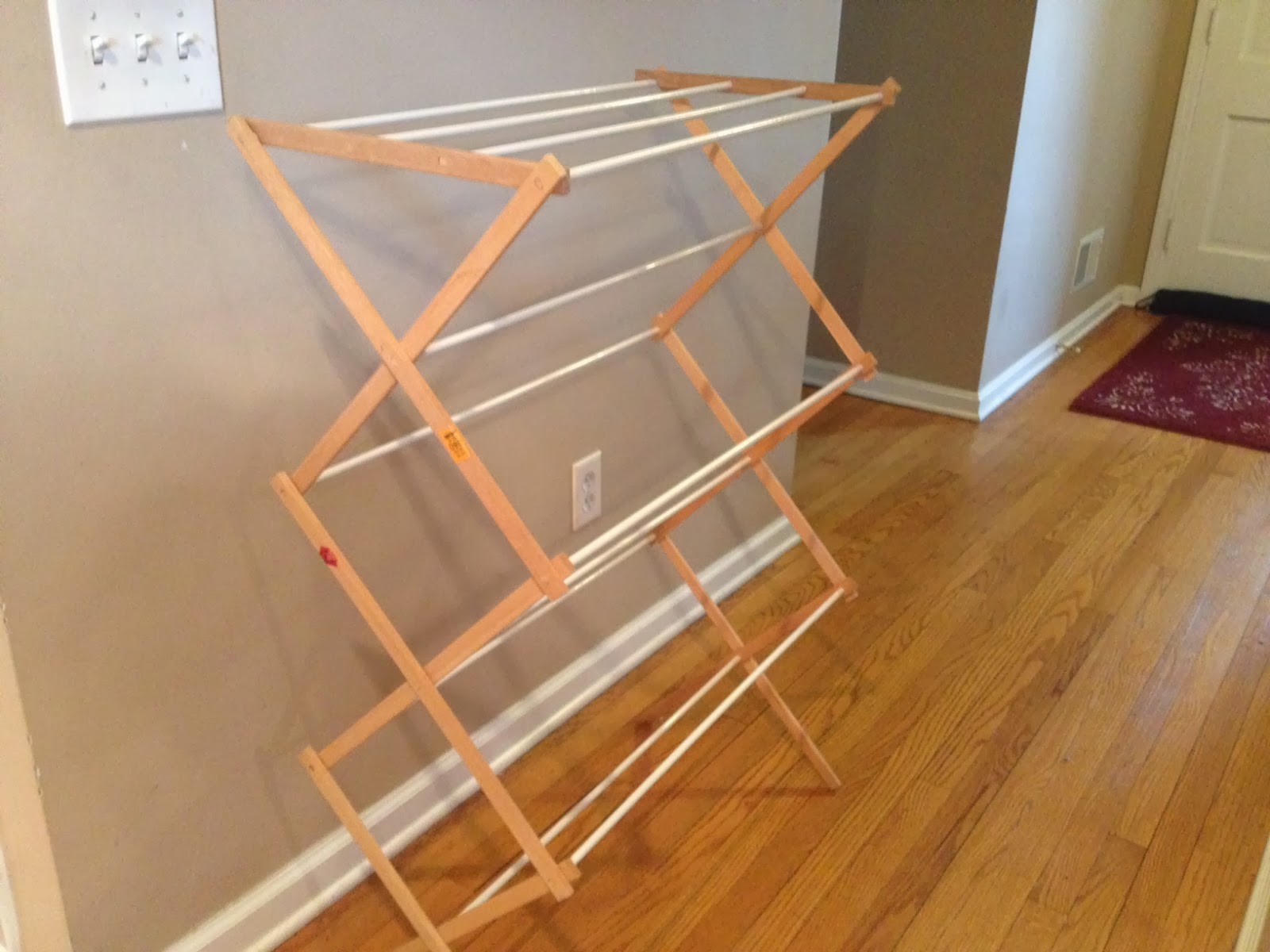 Mounted Drying Fold Down Drying Rack Diy Vintage WOODEN Wall