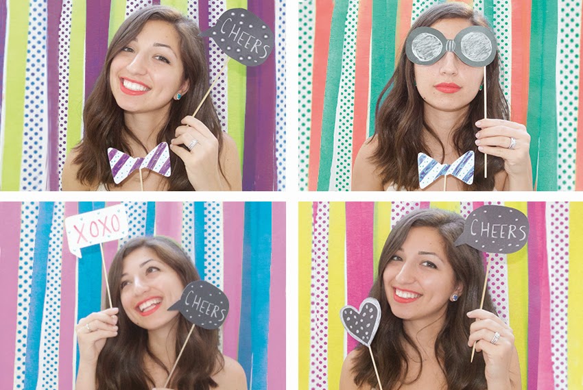 DIY Photo Booth Props from Chalkboard & Dry Erase Tape