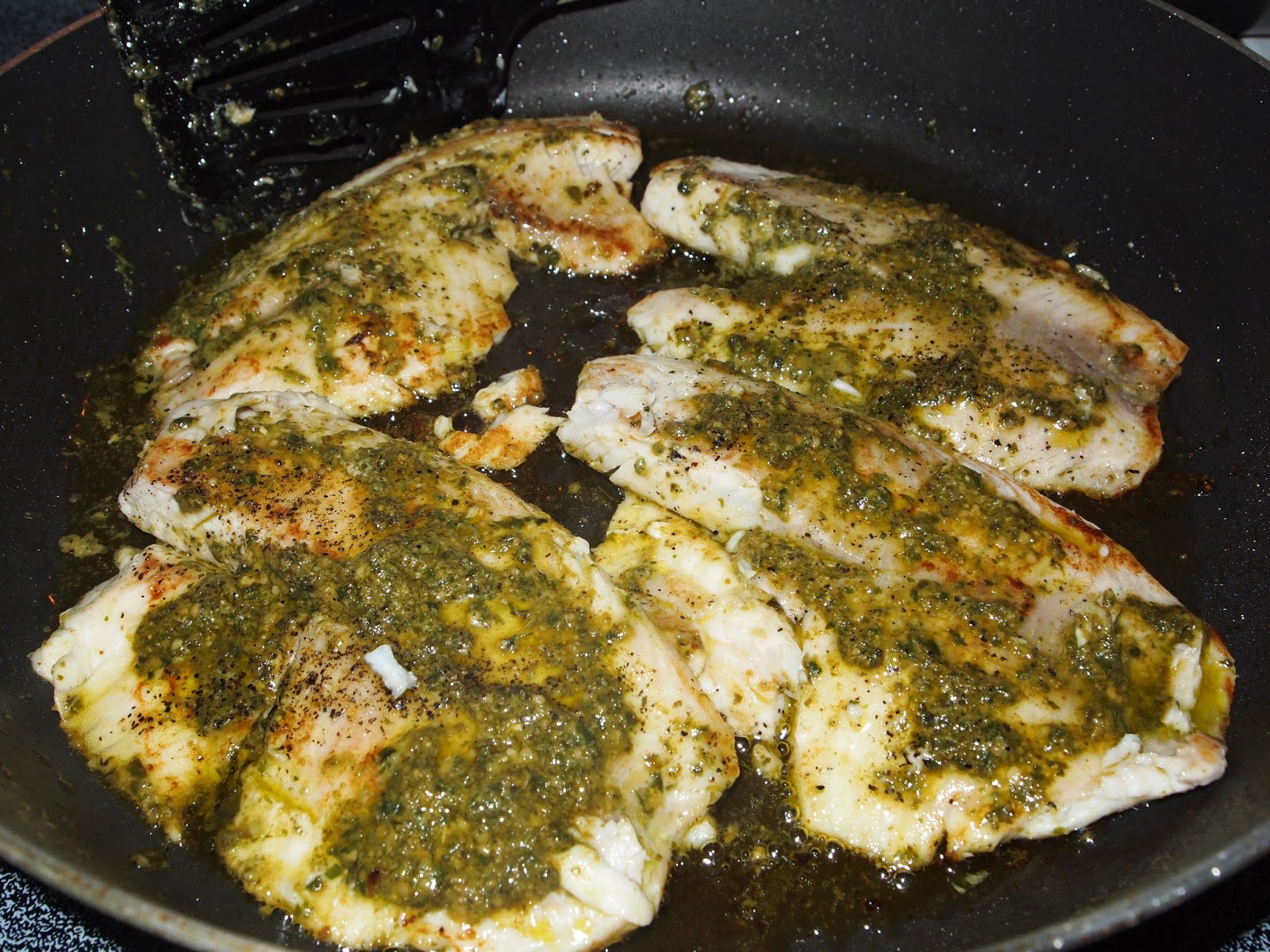 Aparna's Kitchen Basil Pesto Tilapia