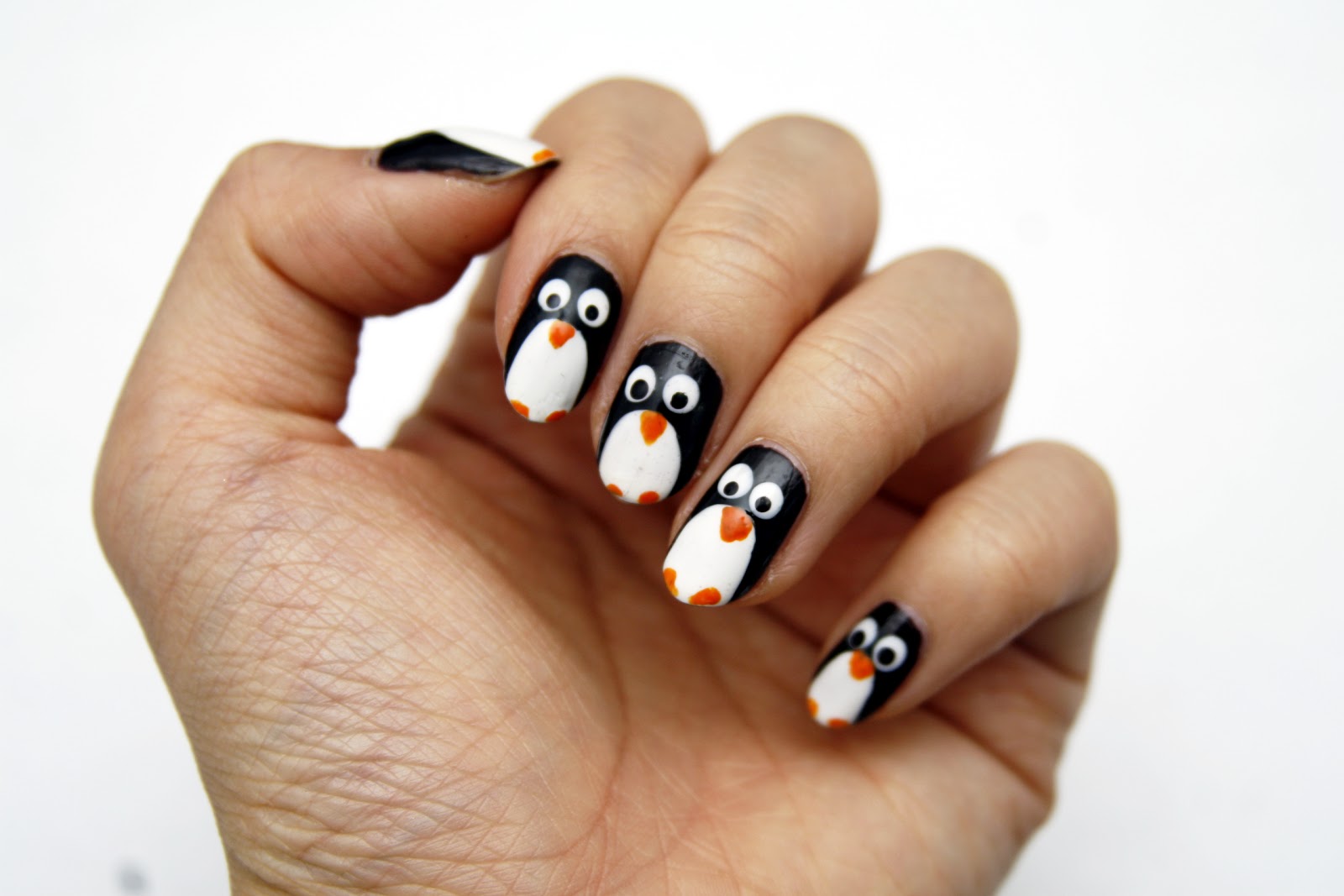 5. Quick and Easy Penguin Nails - wide 8