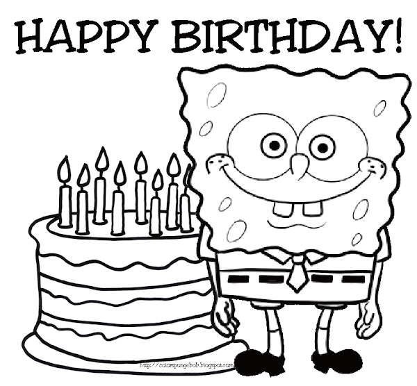 Spongebob Birthday Coloring Pages