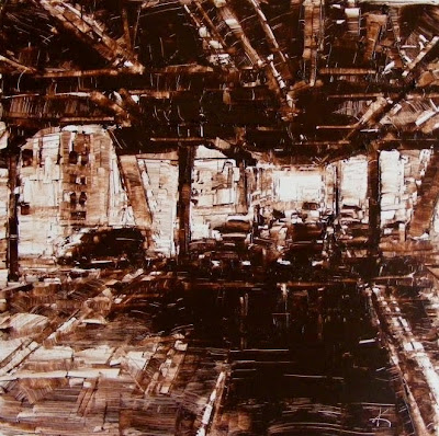 Cityscape painting Chicago Vehicular Traffic