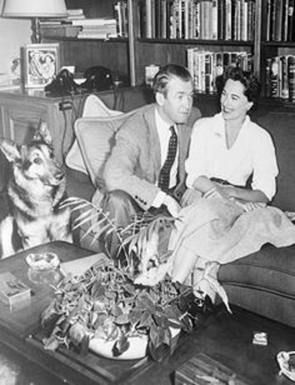 James Stewart again with wife and dog